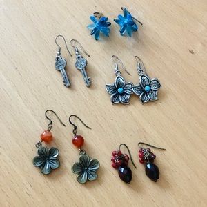 Five Pairs of Artist Dangling Earrings